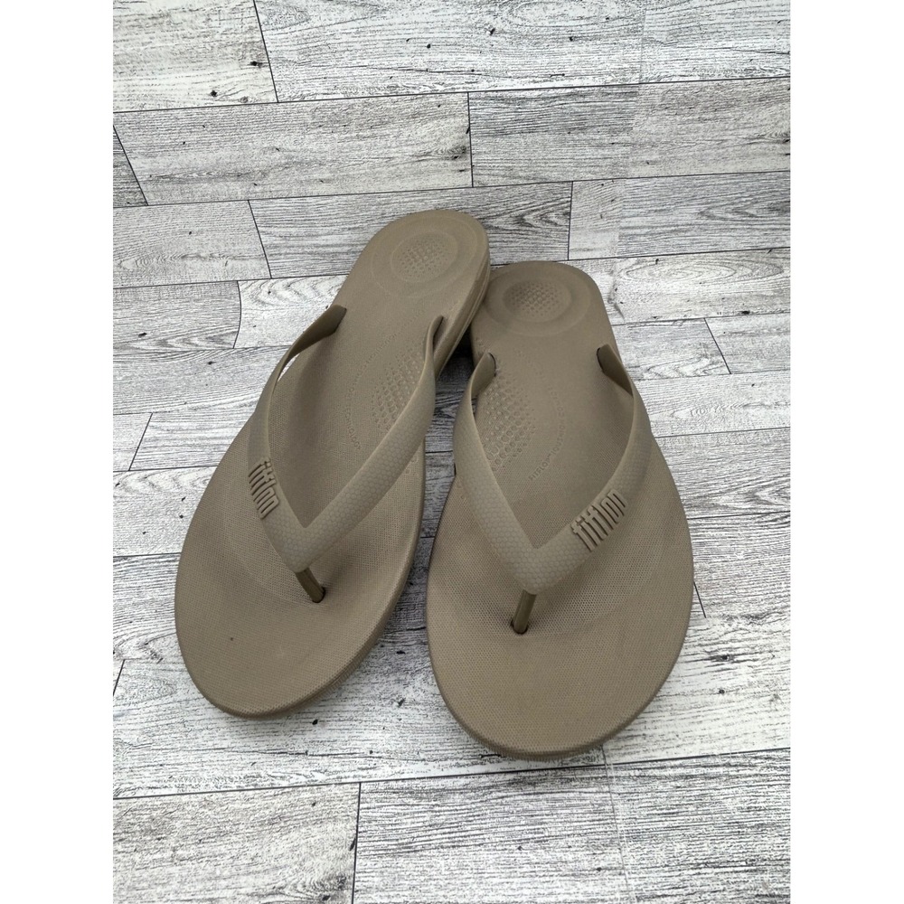 FitFlop iQushion Ergonomic Flip Flops Tan Brown Men Size 13 US‎ 47 EU 12 UK